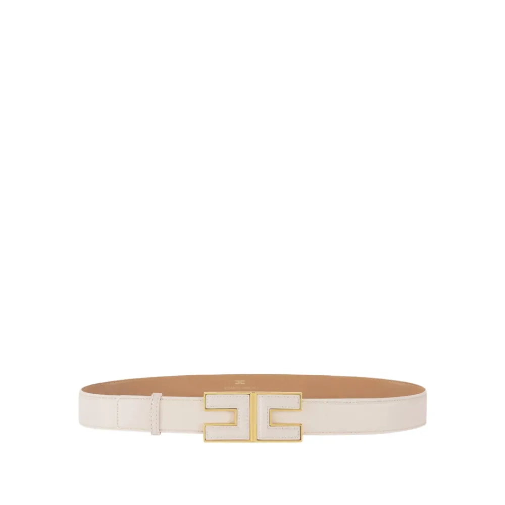 Bælter^Elisabetta Franchi Syntetisk læderbælte Beige