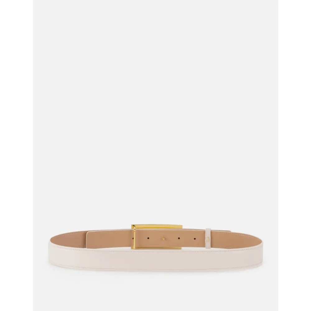 Bælter^Elisabetta Franchi Syntetisk læderbælte Beige