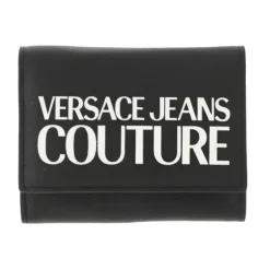Punge & Kortholder^Versace Jeans Couture Taktile Logo Pengepung - Saffiano Læder Sort
