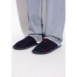 Hjemmesko<Emporio Armani Tartan motif flannel hjemmesko Blå