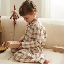 Nattøj^Wheat Ternet Pyjamas Madison Blød Bomuld Junior Beige