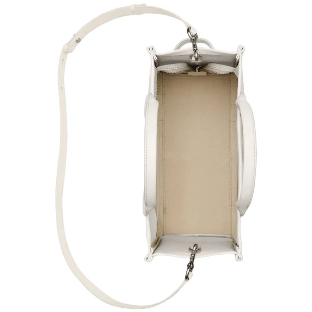 Indkøbstasker<Marc Jacobs The Leather Medium Tote Taske Beige