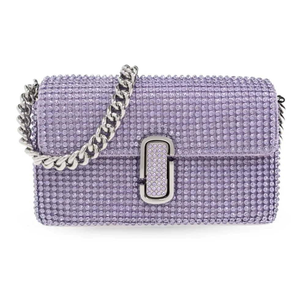 Bæltetasker<Marc Jacobs The Rhinestone J Marc Mini Skuldertaske Lilla