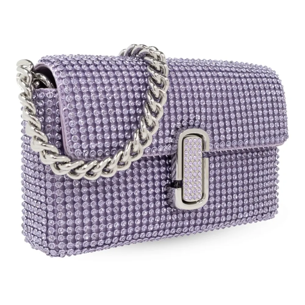 Bæltetasker<Marc Jacobs The Rhinestone J Marc Mini Skuldertaske Lilla