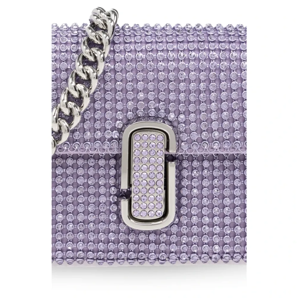 Bæltetasker<Marc Jacobs The Rhinestone J Marc Mini Skuldertaske Lilla