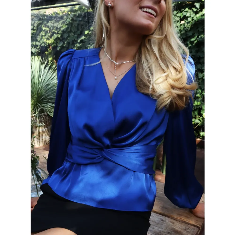 Bluser & Skjorter<Liberté Tiki LS Twist Blouse Blå