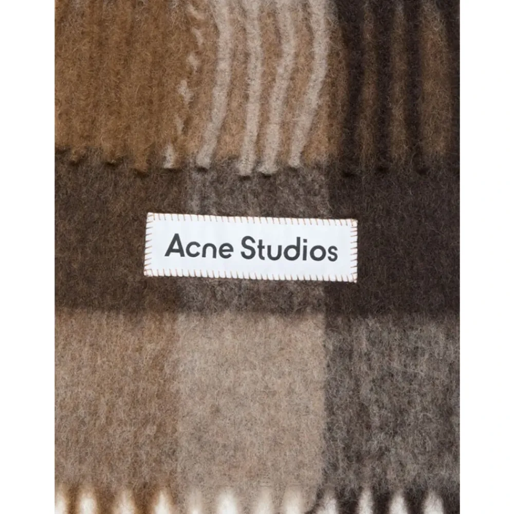 Tørklæder^Acne Studios Tjek Frynse Tørklæde Mørkebrun/Hvid/Brun Multifarvet