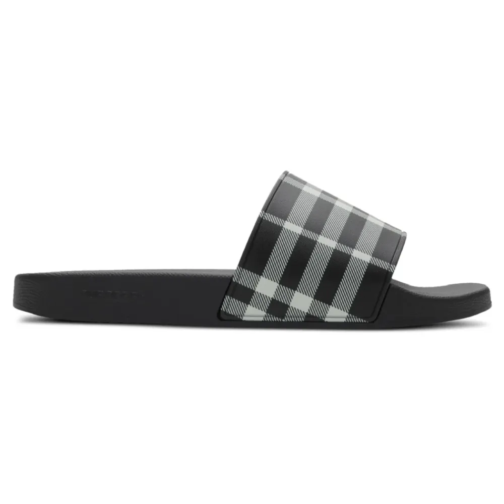 Sandaler<Burberry Tjek Print e Sandaler Produceret i Italien Sort