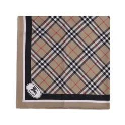 Tørklæder<Burberry Tjek Silke Tørklæde Ikonisk Tilbehør Beige