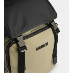 Rygsække^Dsquared2 Tofarvet Rygsæk med Justerbar Snøre og Lynlåslommer Beige