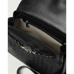 Tasker^Bottega Veneta Top Handle Taske med Aftagelig Skulderrem Sort