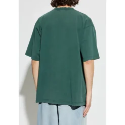 T-Shirts<Balenciaga T-shirt med broderet logo Grøn