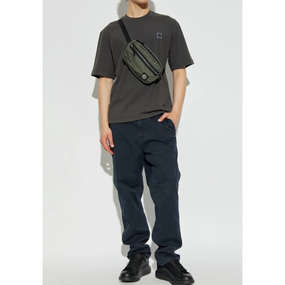 T-Shirts^Stone Island T-shirt med logo Grå