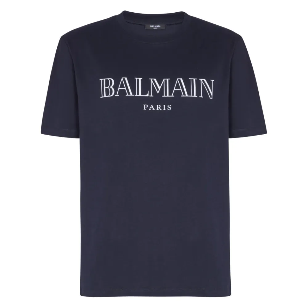 T-Shirts^Balmain T-shirt med Paris-print Blå
