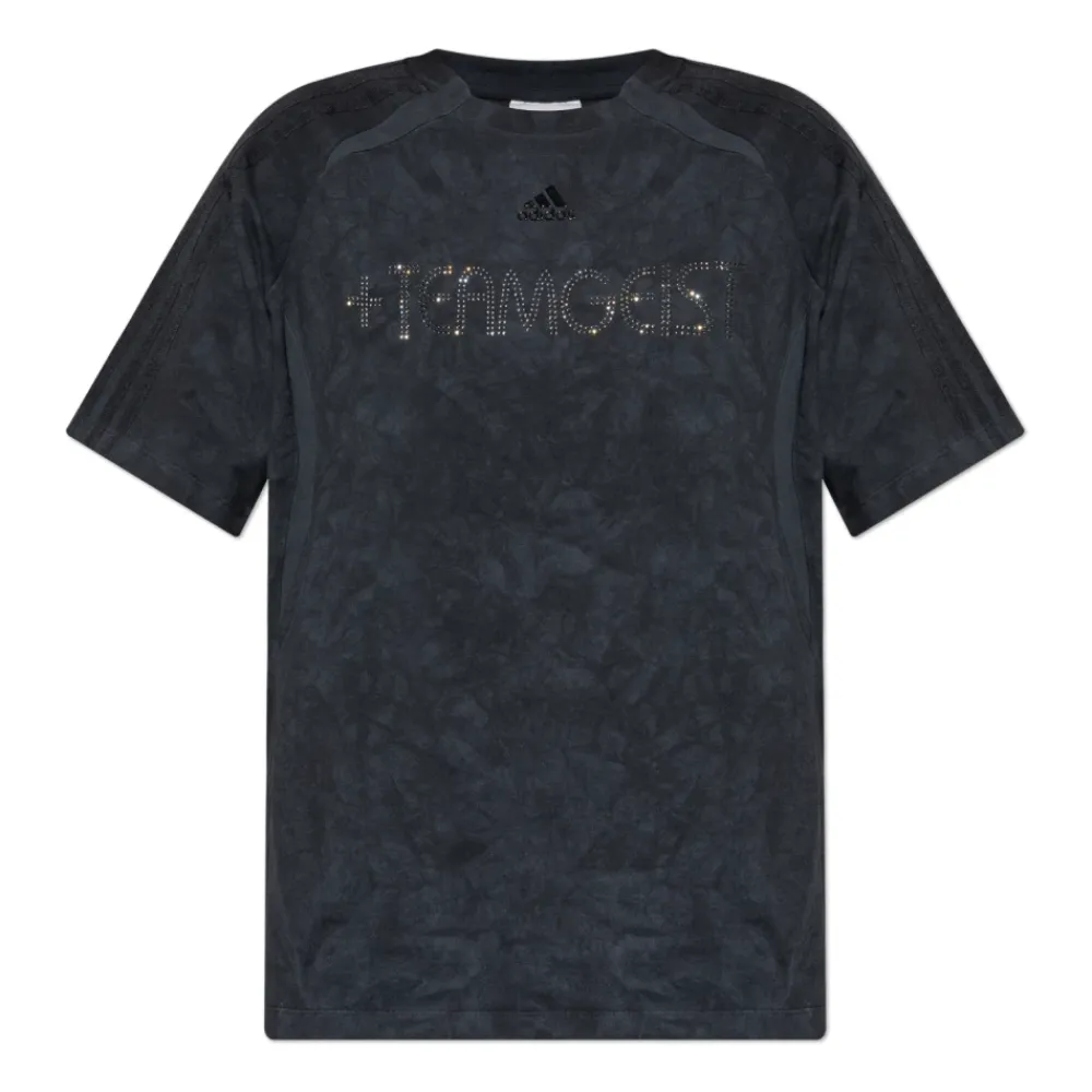 T-Shirts^Adidas Originals T-shirt med skinnende applikationer Sort