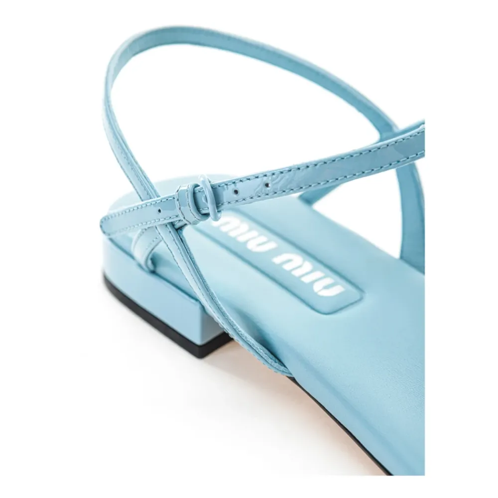 Sandaler<Miu Miu T-Style Flade Sandaler Blå