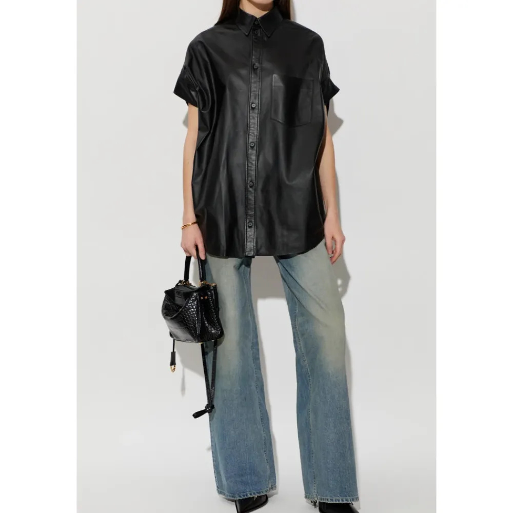 Bluser & Skjorter^Balenciaga Tucked Sleeves Shirt Sort