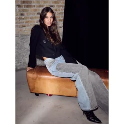 Jeans^Haute L'Amitié Two-Tone Patch Tall Jeans Multifarvet
