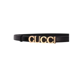 Bælter<Gucci Tyndt bælte med spænde Sort