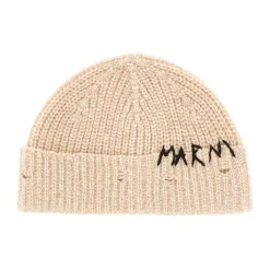 Huer & Kasketter<Marni Uld Beanie til stilfulde kvinder Beige