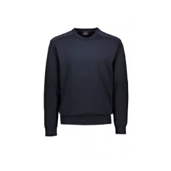Strik^Paul & Shark Uld Crew Neck Strik Blå