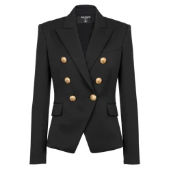 Jakker^Balmain Uld Dobbeltradet Jakke Sort