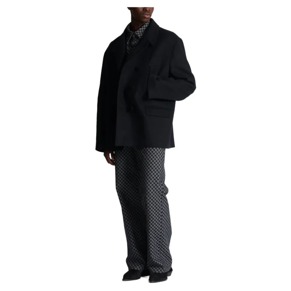Frakker^Balmain Uld- og kashmir-peacoat Sort