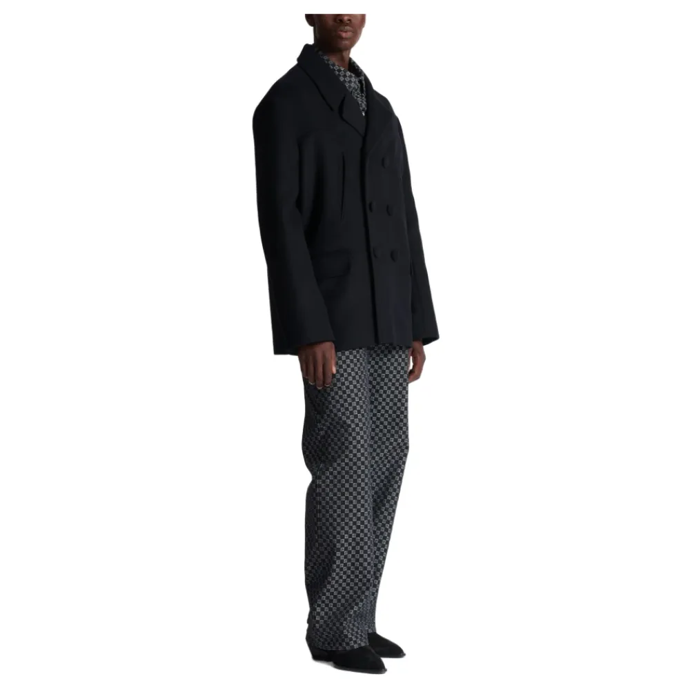 Frakker^Balmain Uld- og kashmir-peacoat Sort