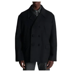 Frakker^Balmain Uld- og kashmir-peacoat Sort