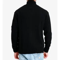 Strik^C.P. Company Uldblanding Sweater med Fuld Lynlås Sort