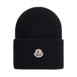 Huer & Kasketter^Moncler Uldhue med Logodetalje Sort