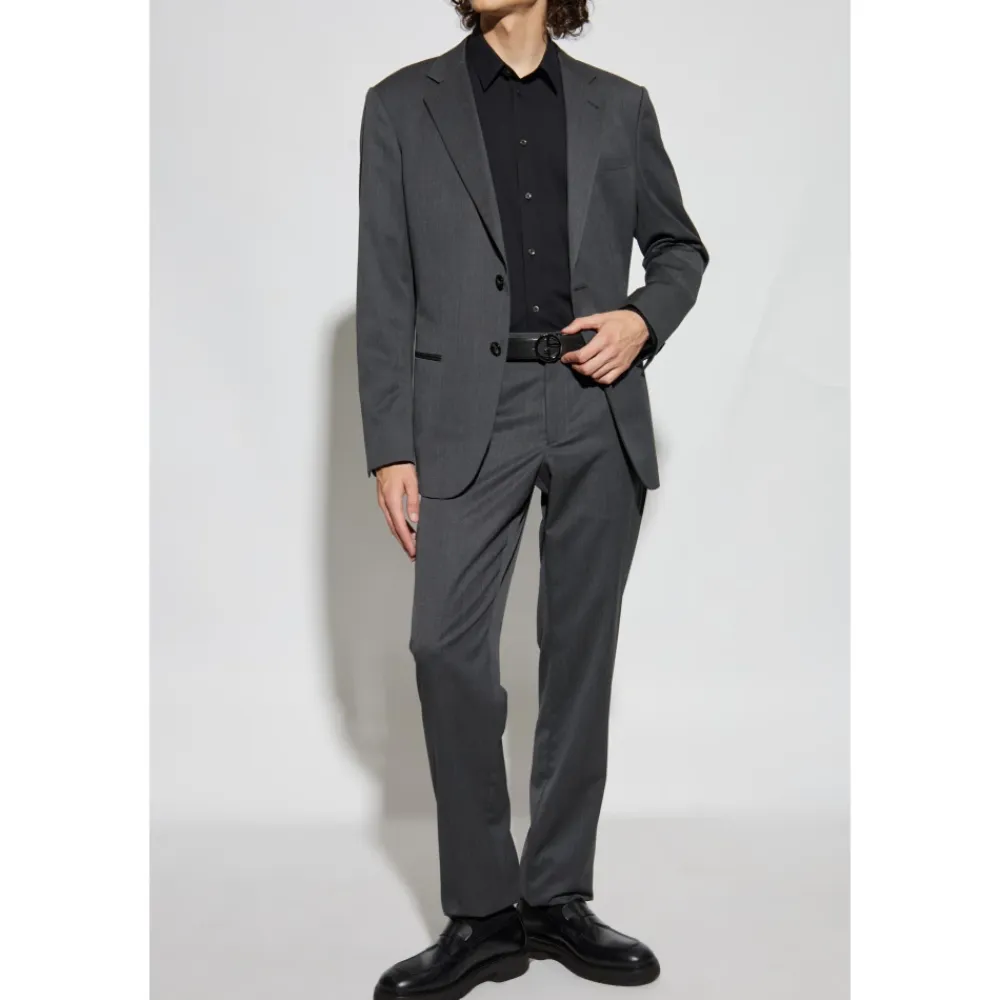 Jakkesæt<Giorgio Armani Uldjakkesæt Grå