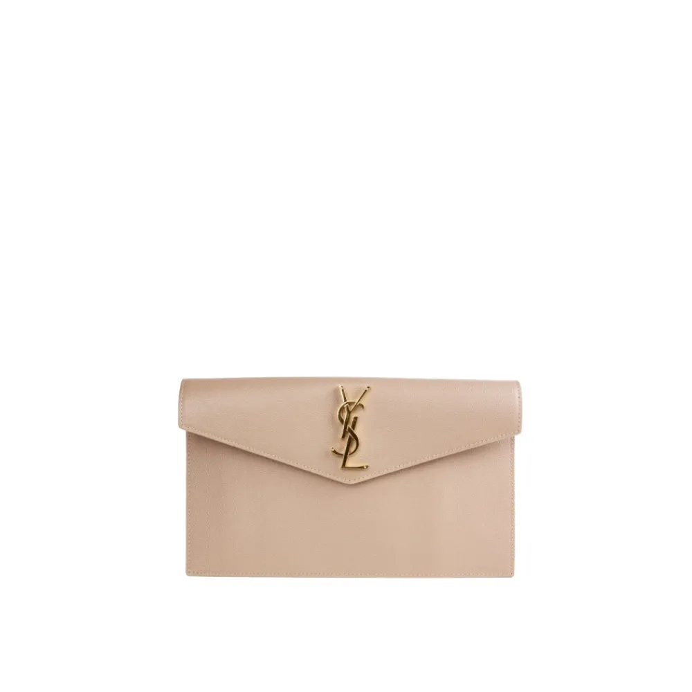 Clutch^Saint Laurent Uptown Pouch Beige