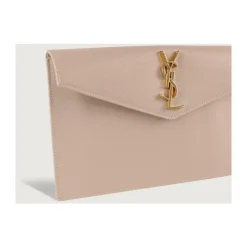 Clutch^Saint Laurent Uptown Pouch Beige