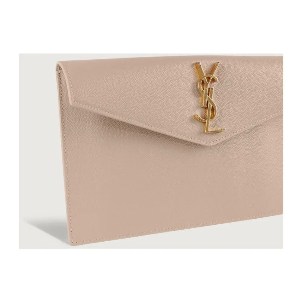 Clutch^Saint Laurent Uptown Pouch Beige