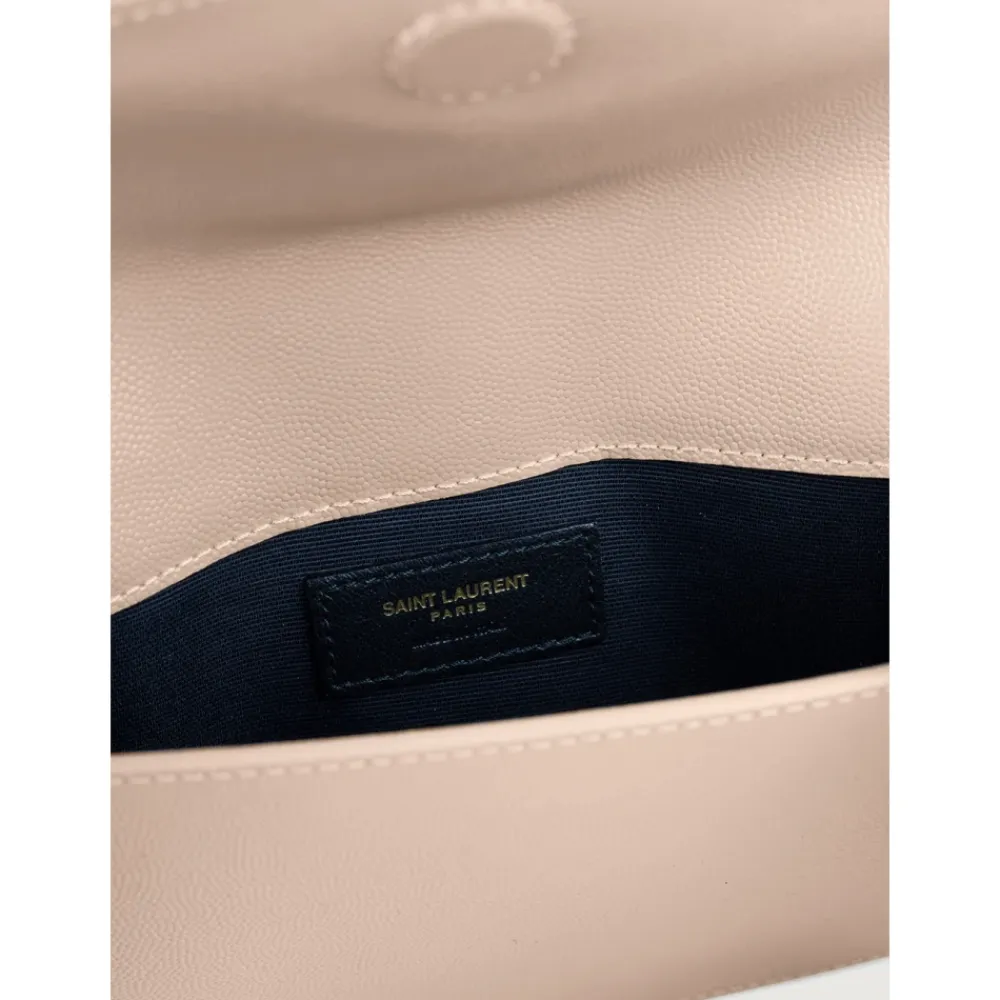 Clutch^Saint Laurent Uptown Pouch Beige