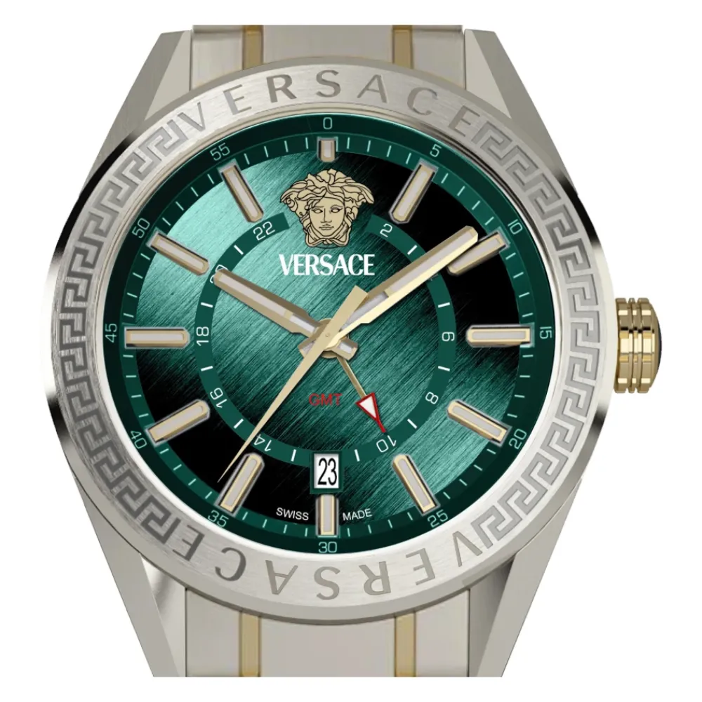 Ure<Versace Ur med GMT-funktion Grøn