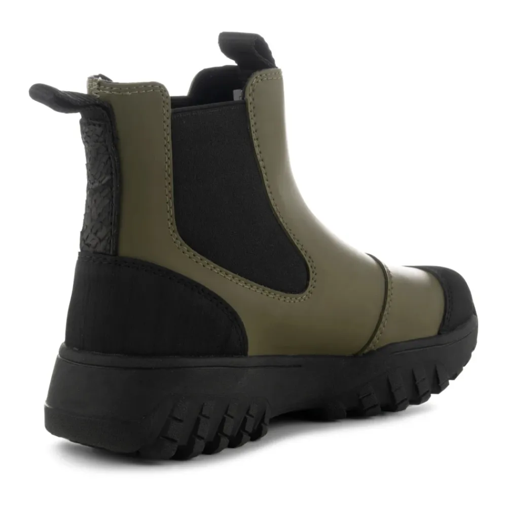 Chelsea Boots<Woden Vandtætte Chelsea Støvler med Fiskelæderdetaljer Grøn