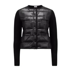Jakker^Moncler Vatteret uld cardigan - Elegant klassiker Sort