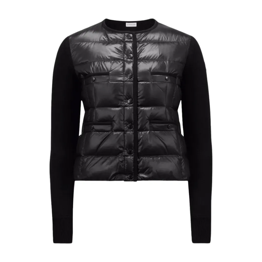 Jakker^Moncler Vatteret uld cardigan - Elegant klassiker Sort
