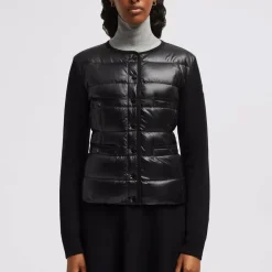 Jakker^Moncler Vatteret uld cardigan - Elegant klassiker Sort
