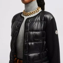 Jakker^Moncler Vatteret uld cardigan - Elegant klassiker Sort