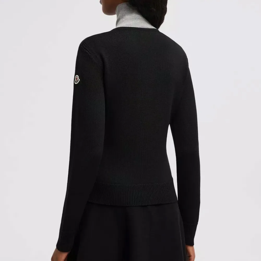 Jakker^Moncler Vatteret uld cardigan - Elegant klassiker Sort