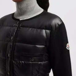 Jakker^Moncler Vatteret uld cardigan - Elegant klassiker Sort