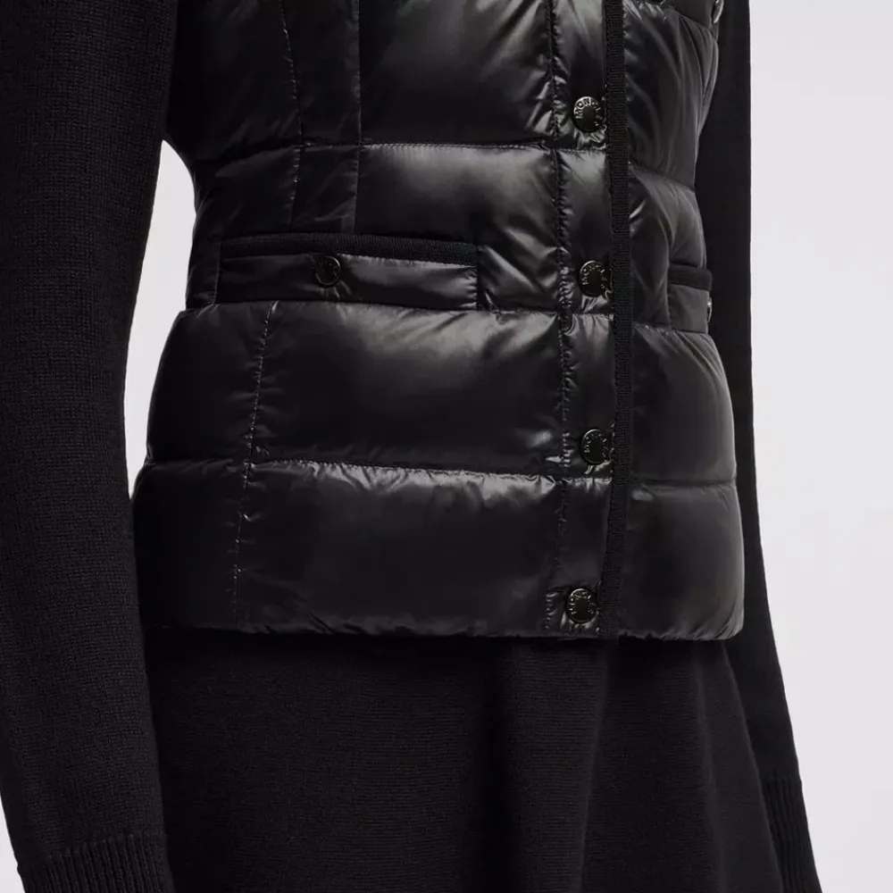 Jakker^Moncler Vatteret uld cardigan - Elegant klassiker Sort