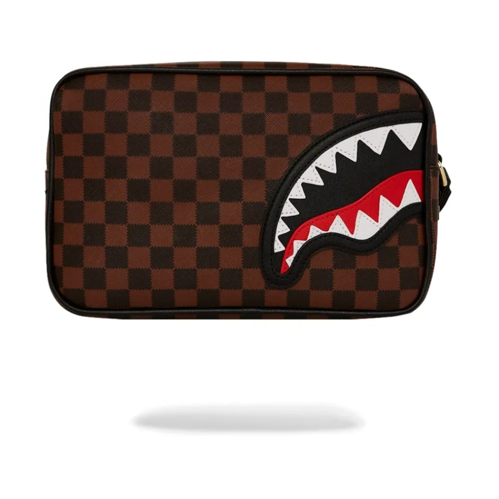 Toilettasker<SPRAYGROUND Vegan Læder Toilettaske med Rum Brun