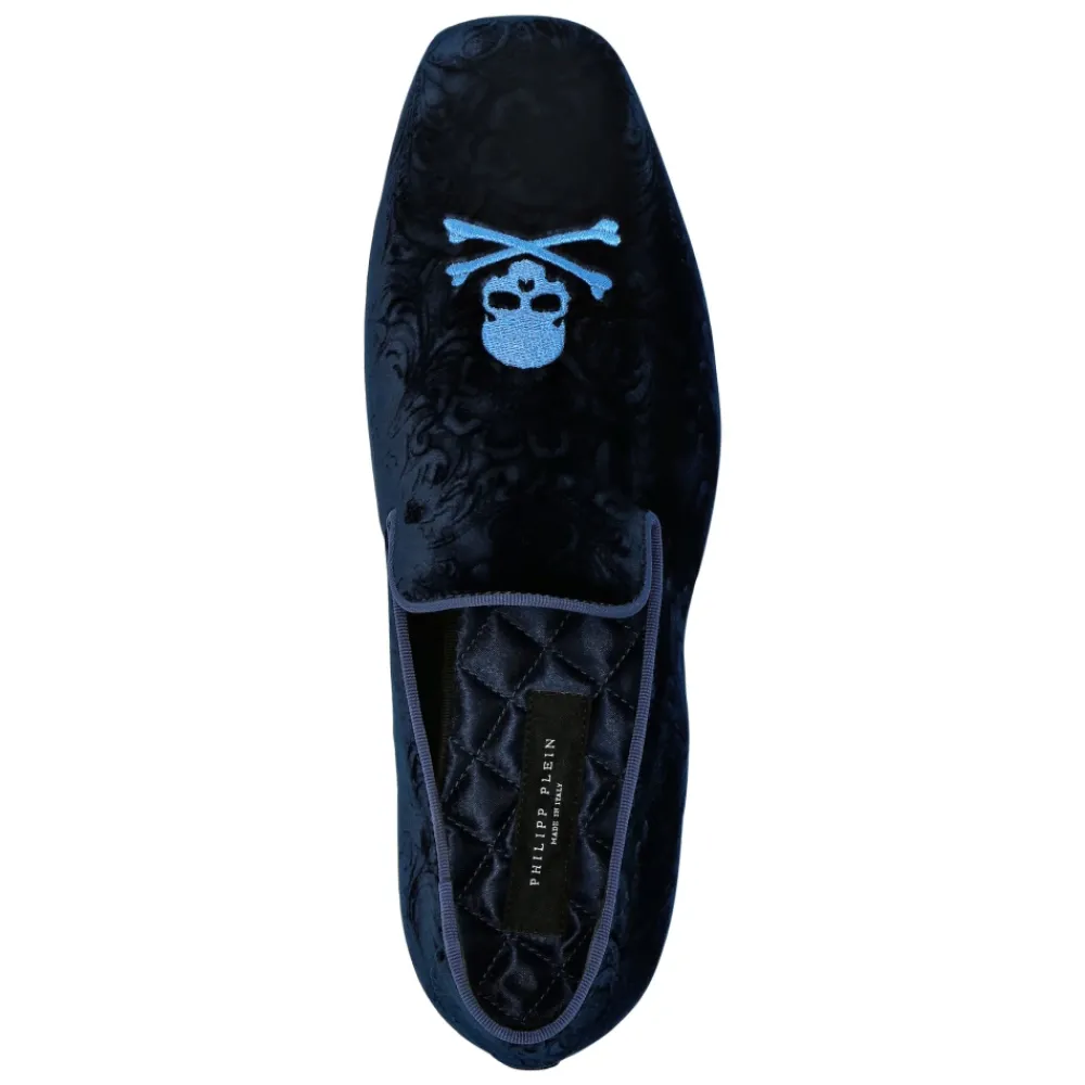 Loafers^Philipp Plein Velvet Loafers Paisley Blå