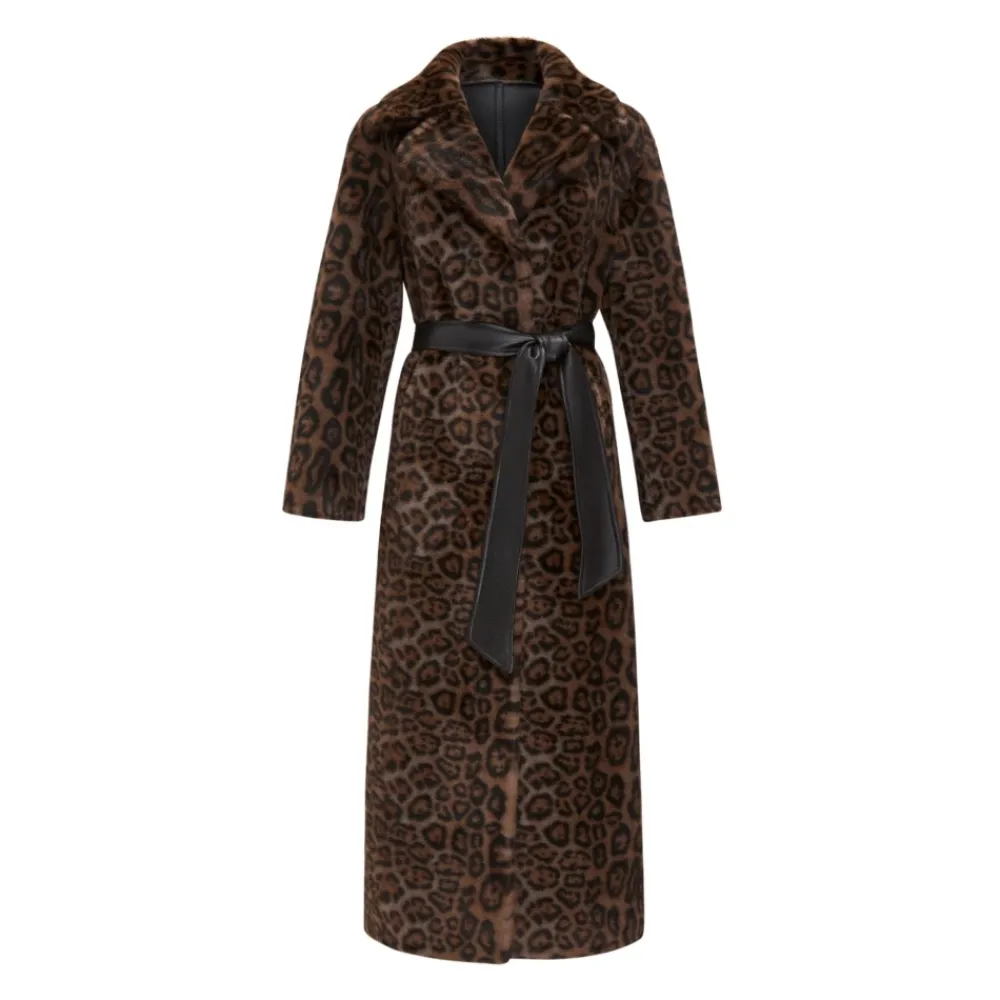 Frakker<Cesare Gaspari Vendbar Lang Vinter Faux Fur Frakke Sort