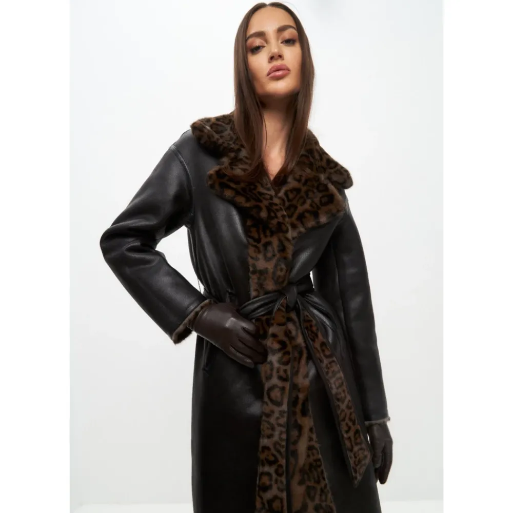 Frakker<Cesare Gaspari Vendbar Lang Vinter Faux Fur Frakke Sort