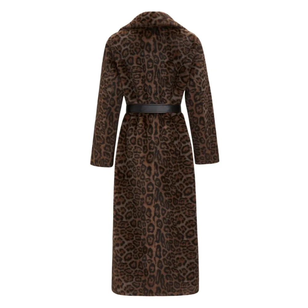 Frakker<Cesare Gaspari Vendbar Lang Vinter Faux Fur Frakke Sort